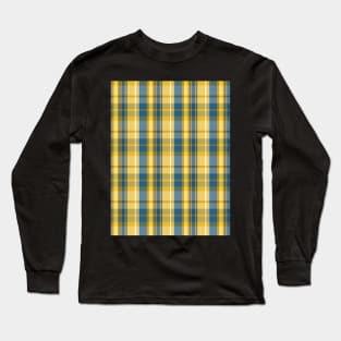 Sunset and Sunrise Aesthetic Conall 2 Hand Drawn Textured Plaid Pattern Long Sleeve T-Shirt